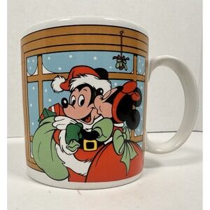 VTG Walt Disney Mickey Minnie Mouse Christmas Coffee Mug Applause 1988
